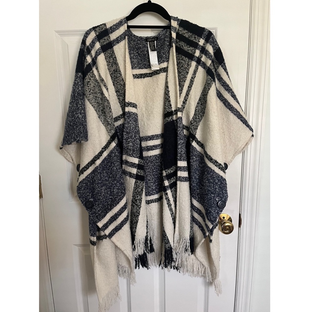 Oversized Flannel Cardigan